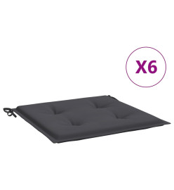 Coussins de chaise de jardin 6 pcs anthracite 50x50x3 cm