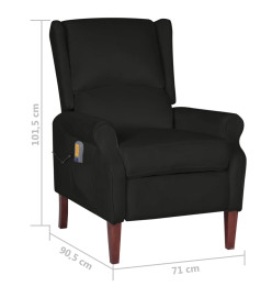 Fauteuil de massage inclinable Noir Velours