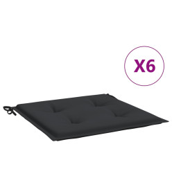 Coussins de chaise de jardin 6 pcs noir 50x50x3 cm tissu oxford