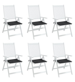 Coussins de chaise de jardin 6 pcs noir 50x50x3 cm tissu oxford