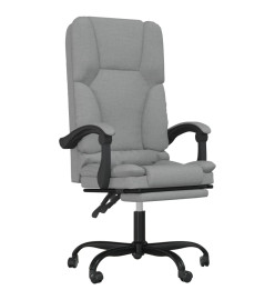 Fauteuil de massage inclinable de bureau Gris clair Tissu