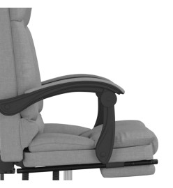 Fauteuil de massage inclinable de bureau Gris clair Tissu