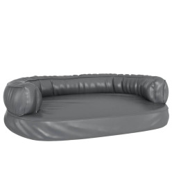 Lit pour chien ergonomique Mousse Gris 88x65 cm Similicuir