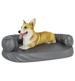 Lit pour chien ergonomique Mousse Gris 88x65 cm Similicuir