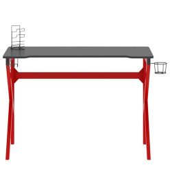 Bureau de jeu et pieds en forme de K Noir et rouge 110x60x75 cm