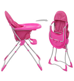 Chaise haute pour bébé Rose et blanc