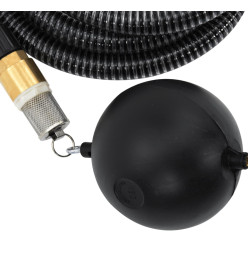 Tuyau d'aspiration avec raccords en laiton noir 1,1" 4 m PVC