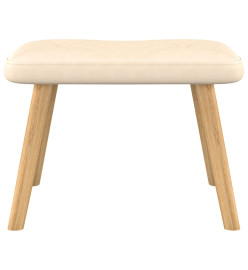 Chaise de relaxation avec tabouret Crème Tissu