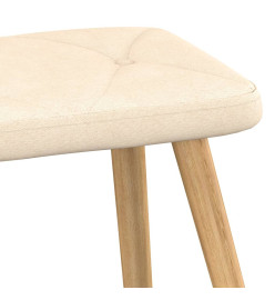 Chaise de relaxation avec tabouret Crème Tissu