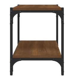 Meuble TV Chêne marron 60x33x41 cm Bois d'ingénierie et acier