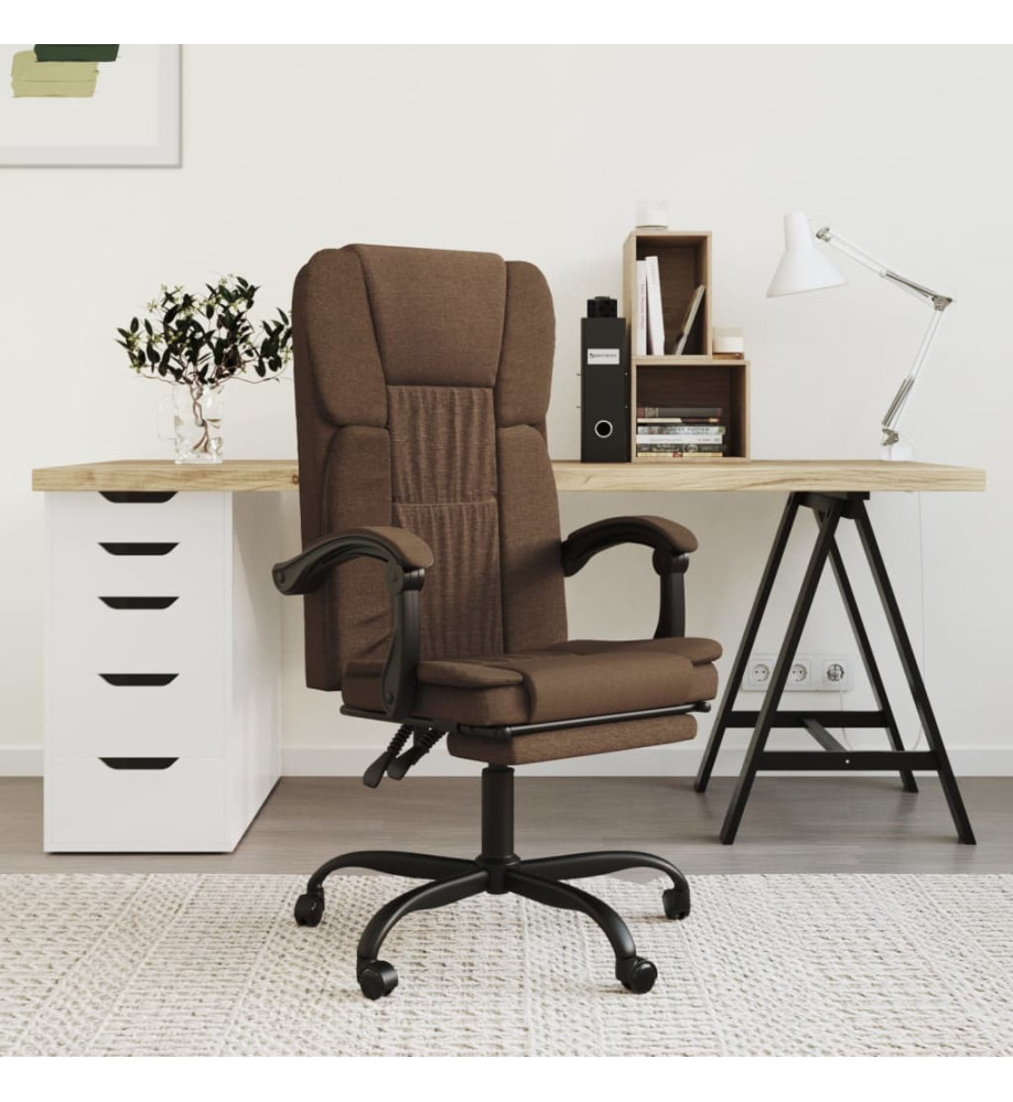 Fauteuil inclinable de bureau Marron Tissu