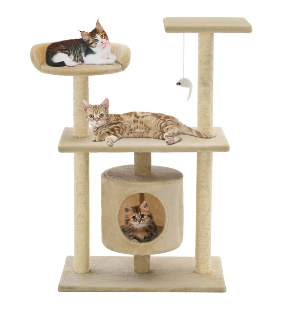 Arbre à chat avec griffoirs en sisal 95 cm Beige