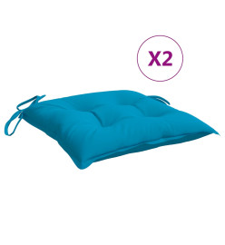 Coussins de chaise 2 pcs bleu clair 40x40x7 cm tissu oxford