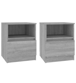 Tables de chevet 2 pcs sonoma gris 40x40x50cm bois d'ingénierie