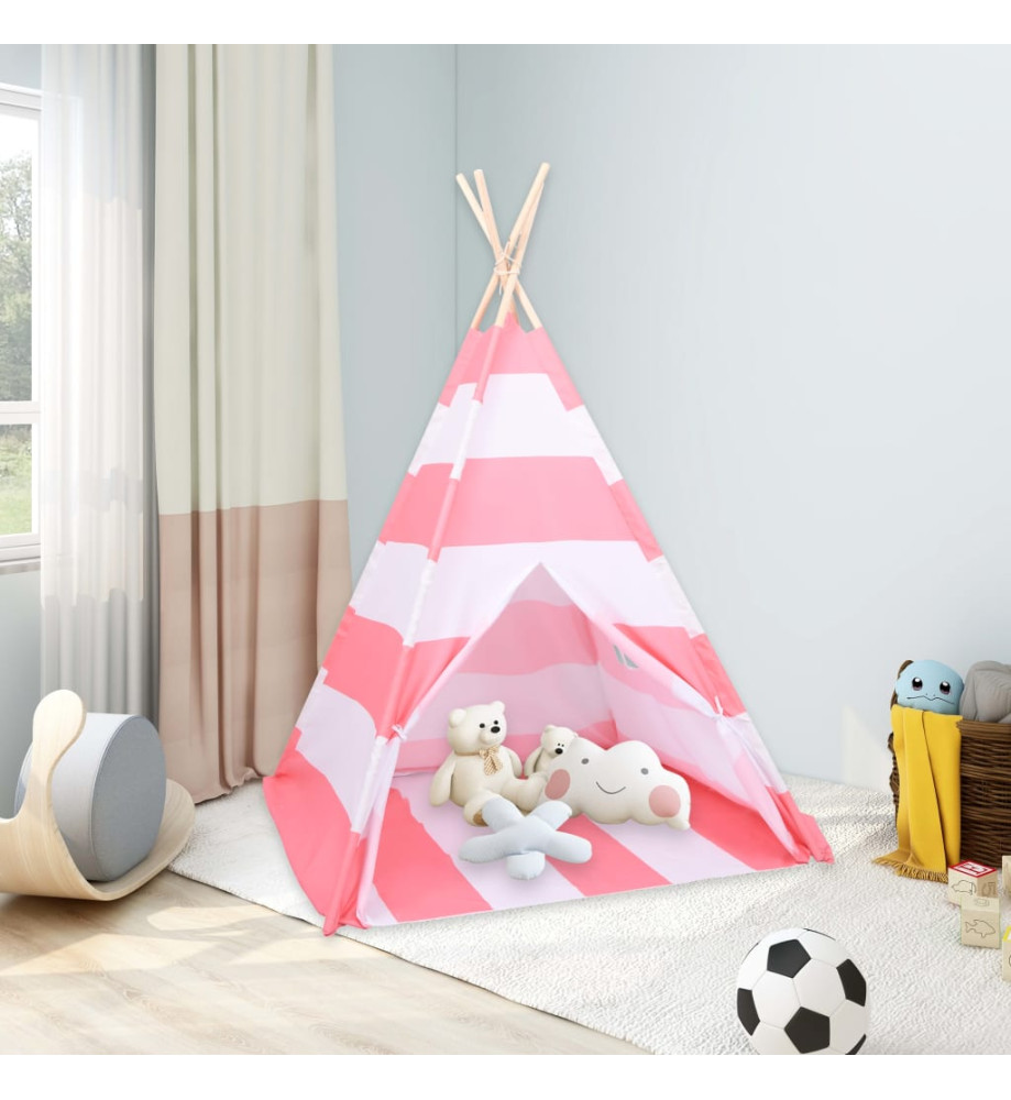 Tente tipi d'enfants et sac Peau de pêche Rayures 120x120x150cm