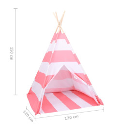 Tente tipi d'enfants et sac Peau de pêche Rayures 120x120x150cm