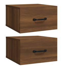 Tables de chevet murales 2 pcs Chêne marron 35x35x20 cm