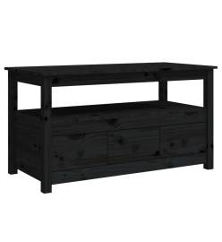 Table basse Noir 102x49x55 cm Bois massif de pin