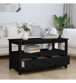 Table basse Noir 102x49x55 cm Bois massif de pin