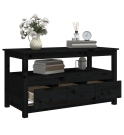 Table basse Noir 102x49x55 cm Bois massif de pin