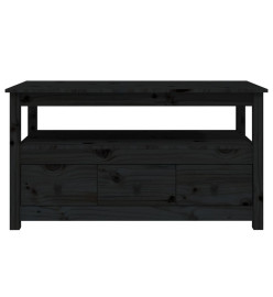 Table basse Noir 102x49x55 cm Bois massif de pin