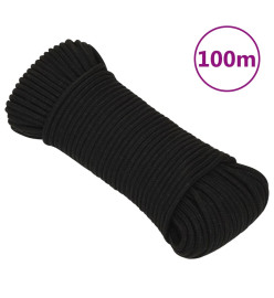 Corde de travail Noir 5 mm 100 m Polyester