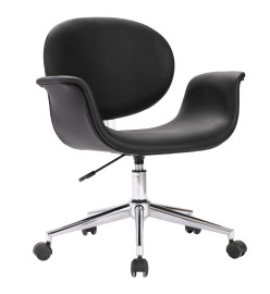 Chaise pivotante de bureau Noir Similicuir