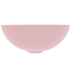 Lavabo de salle de bain Céramique Rose mat Rond