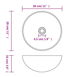 Lavabo de salle de bain Céramique Rose mat Rond