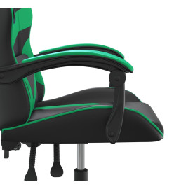 Chaise de jeu pivotante Noir et vert Similicuir