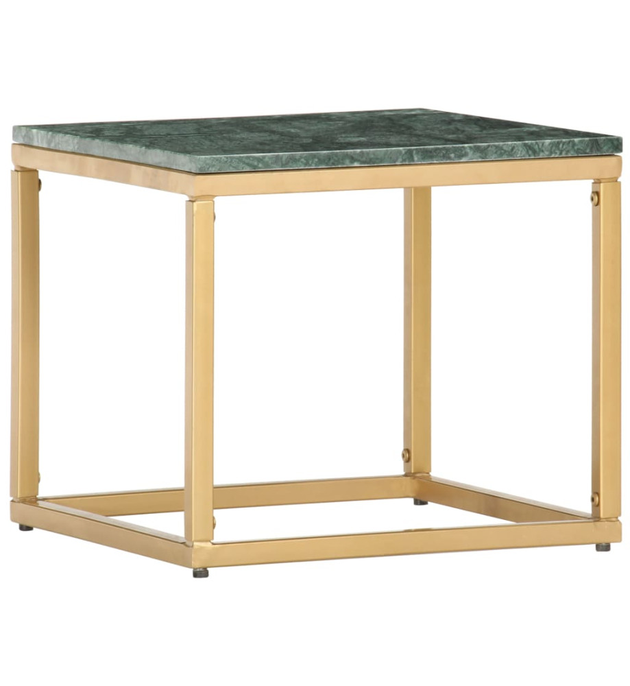 Table basse Vert 40x40x35 cm Pierre véritable et texture marbre