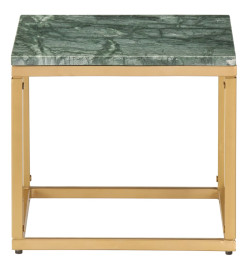 Table basse Vert 40x40x35 cm Pierre véritable et texture marbre