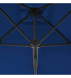 Parasol d'extérieur avec mât en acier Bleu 300x230 cm