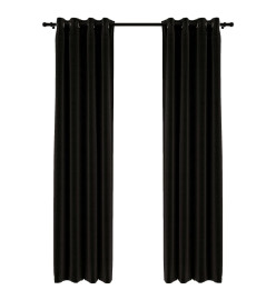 Rideaux occultants Aspect de lin 2 pcs Anthracite 140x245 cm