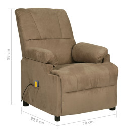 Fauteuil de massage Taupe Similicuir daim