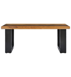 Table basse 100x50x40 cm Bois de teck massif et pierre de lave