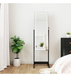 Armoire à bijoux miroir avec lumières LED sur pied noir