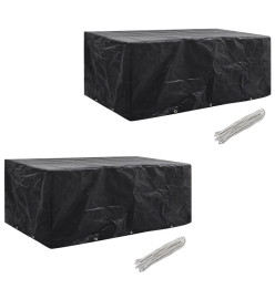 Housses de salon de jardin 2 pcs Rotin 10 œillets 229 x 113 cm