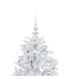 Arbre de Noël neigeux avec base de parapluie Blanc 140 cm