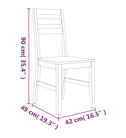 Chaises à manger lot de 4 bois d'acacia massif