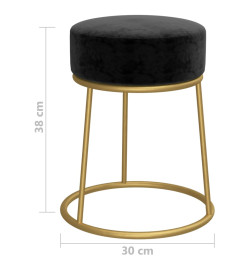 Tabouret rond Noir Velours