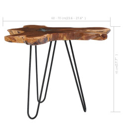 Table basse 70 x 45 cm Bois de teck massif et polyrésine