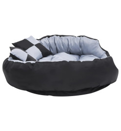 Coussin réversible lavable pour chien Gris et noir 110x80x23 cm