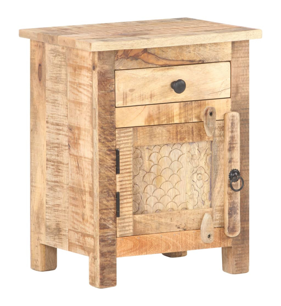 Table de chevet 40x30x50 cm Bois de manguier brut