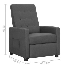 Fauteuil inclinable Gris clair Tissu