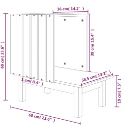 Maison pour chat Gris 60x36x60 cm Bois de pin massif