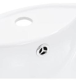 Lavabo avec trop-plein 46,5 x 18 cm Céramique Blanc