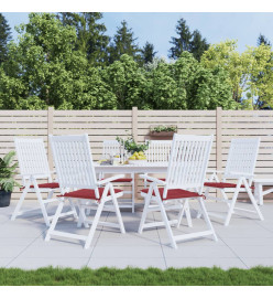 Coussins de chaise de jardin 6 pcs rouge bordeaux 50x50x3 cm