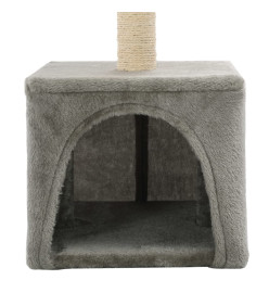 Arbre à chat avec griffoirs en sisal 55 cm Gris