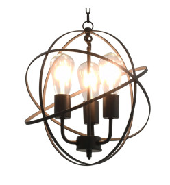 Lampe suspendue Noir Sphère 3 ampoules E27